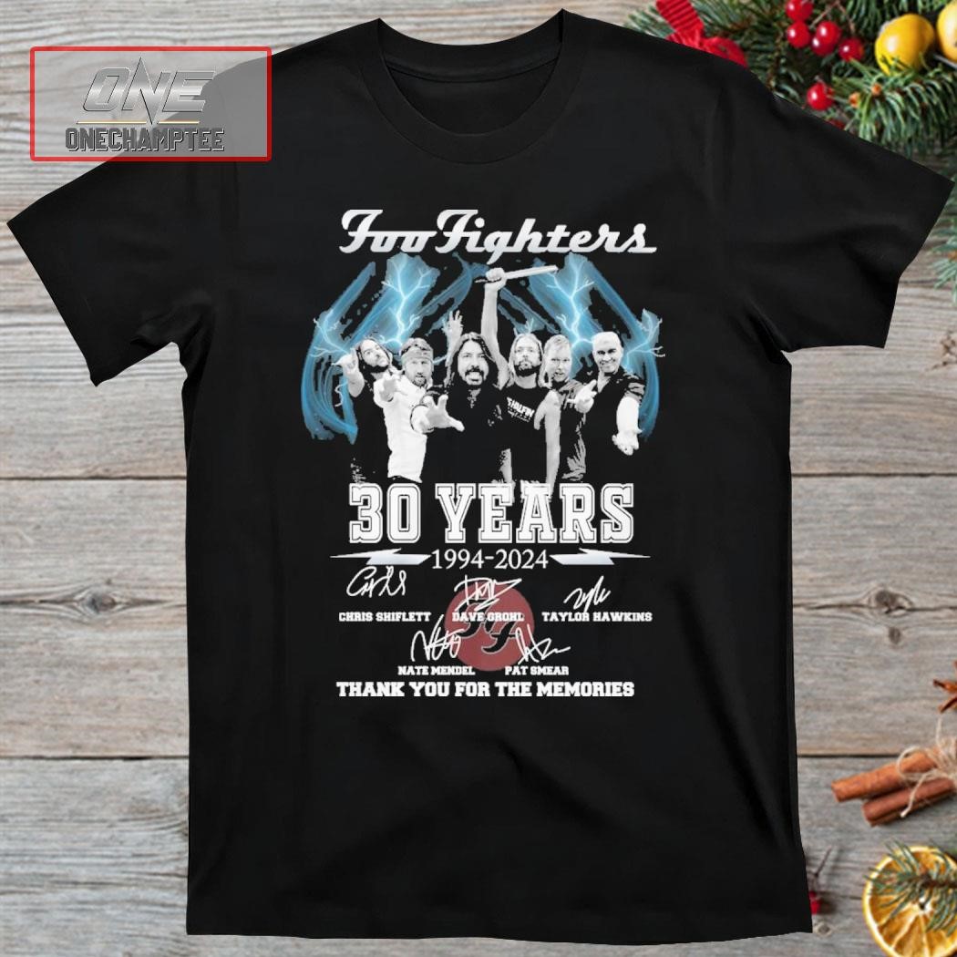 Foo Fighters 30 Years 1994 2024 Thank You For The Memories Signatures Shirt