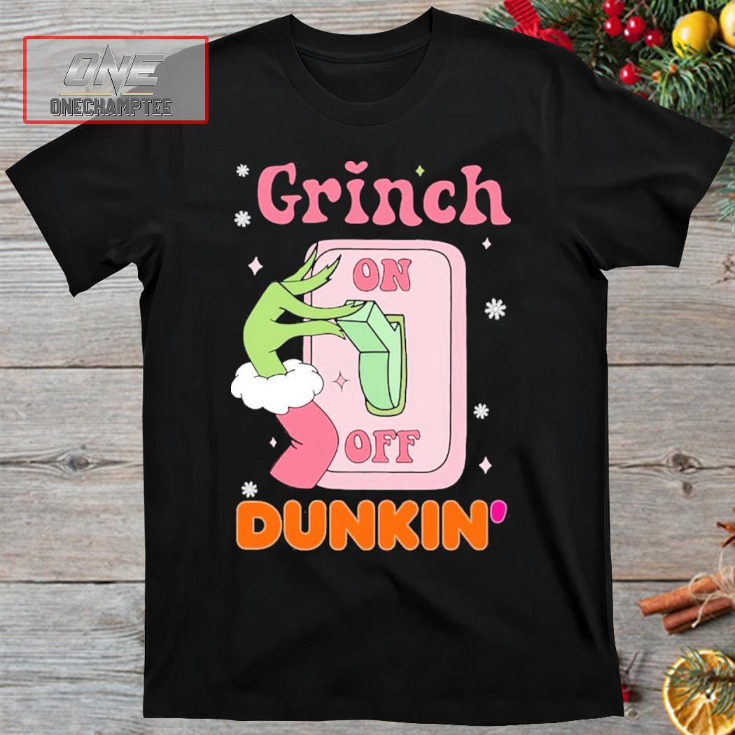 Grinch On Of Dunkin Logo Merry Christmas Shirt