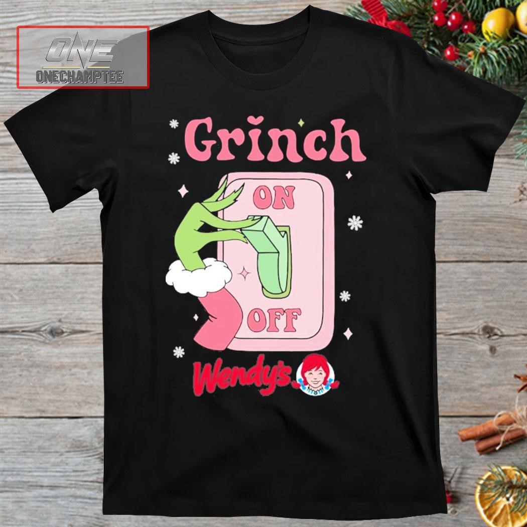 Grinch On Of Wendy's Logo Merry Christmas Shirt