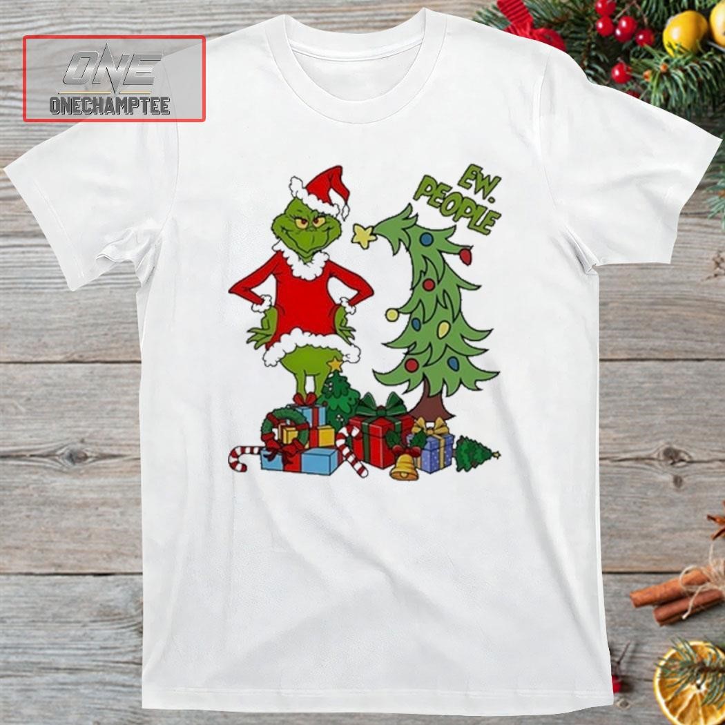 Grinch Santa And Pine Tree Merry Christmas Shirt