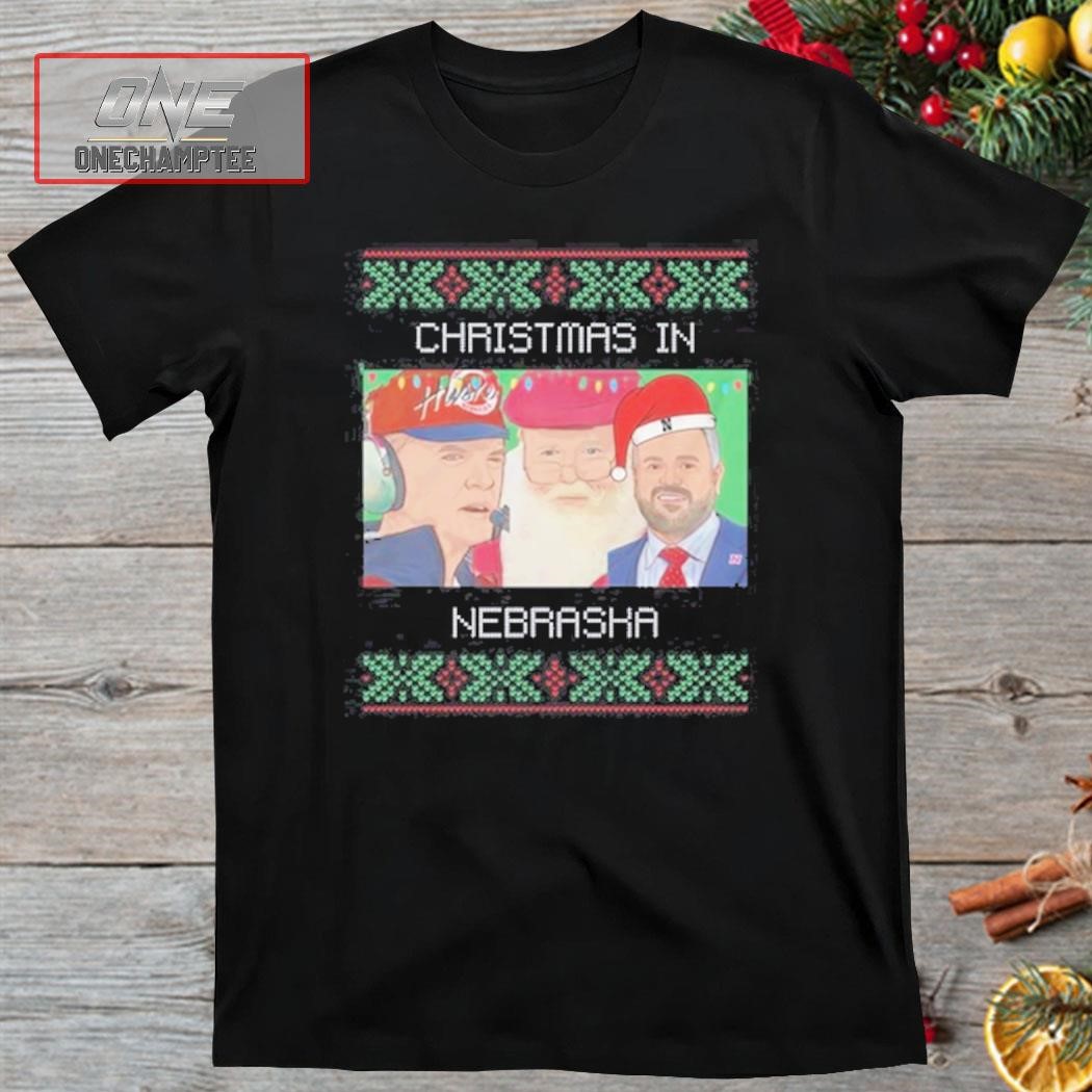Huskguysstore Christmas In Nebraska Shirt