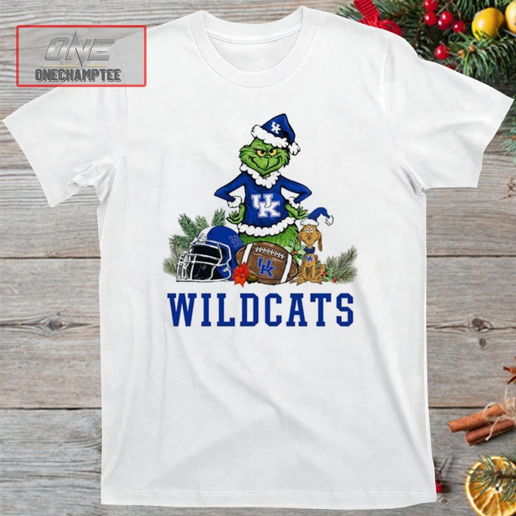 Kentucky Wildcats Funny Grinch And Dog Christmas Shirt
