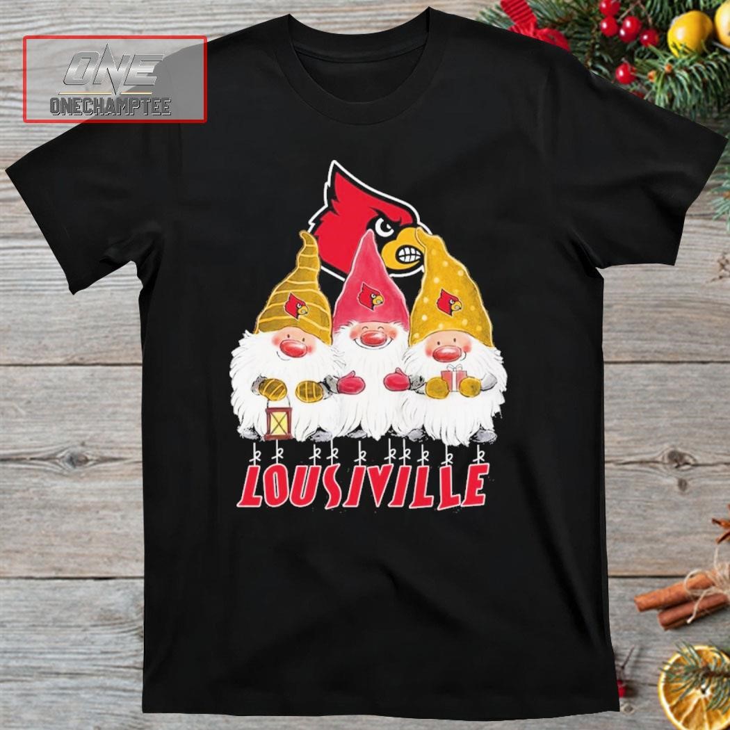 Louisville Cardinals Logo Grome Merry Christmas Shirt
