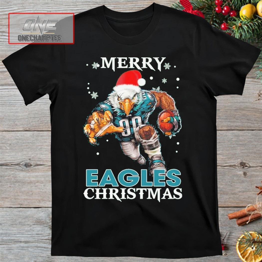 Mascot Philadelphia Eagles Merry Christmas Shirt