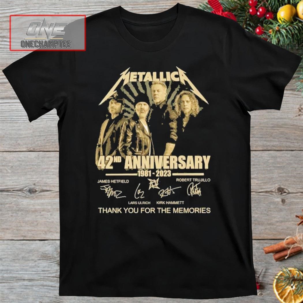 Metalic 42nd Anniversary 1981-2023 Thank You For The Memories Shirt