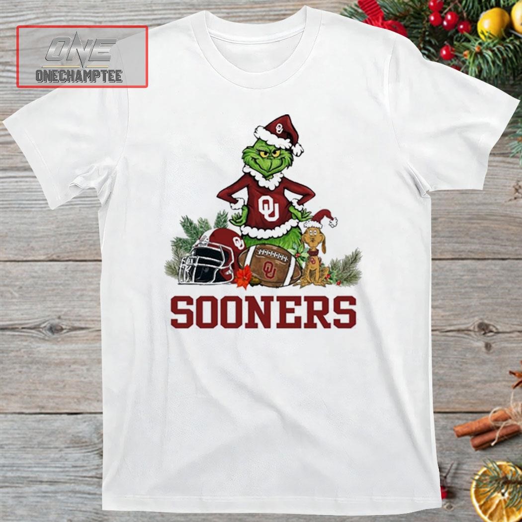 Oklahoma Sooners Funny Grinch And Dog Christmas Shirt