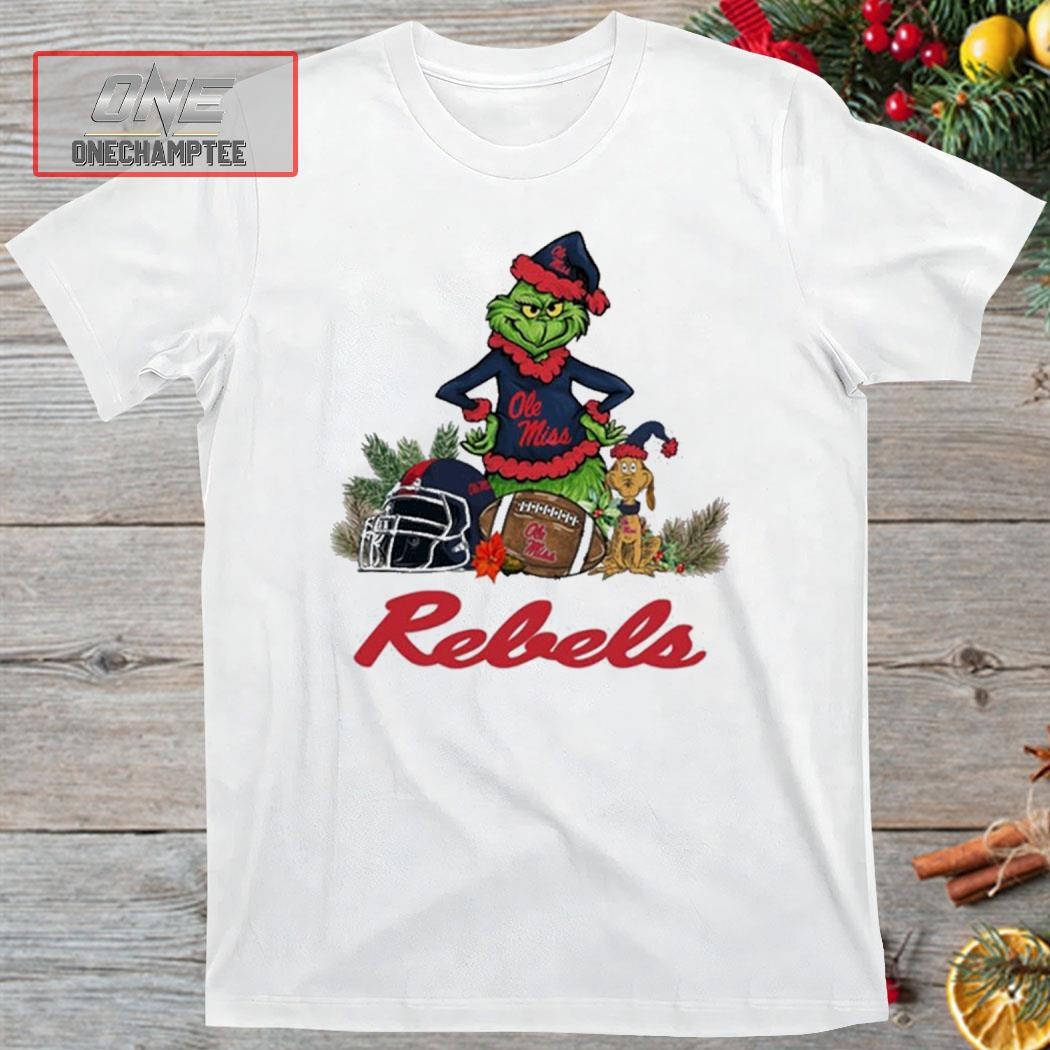 Ole Miss Rebels Funny Grinch And Dog Christmas Shirt