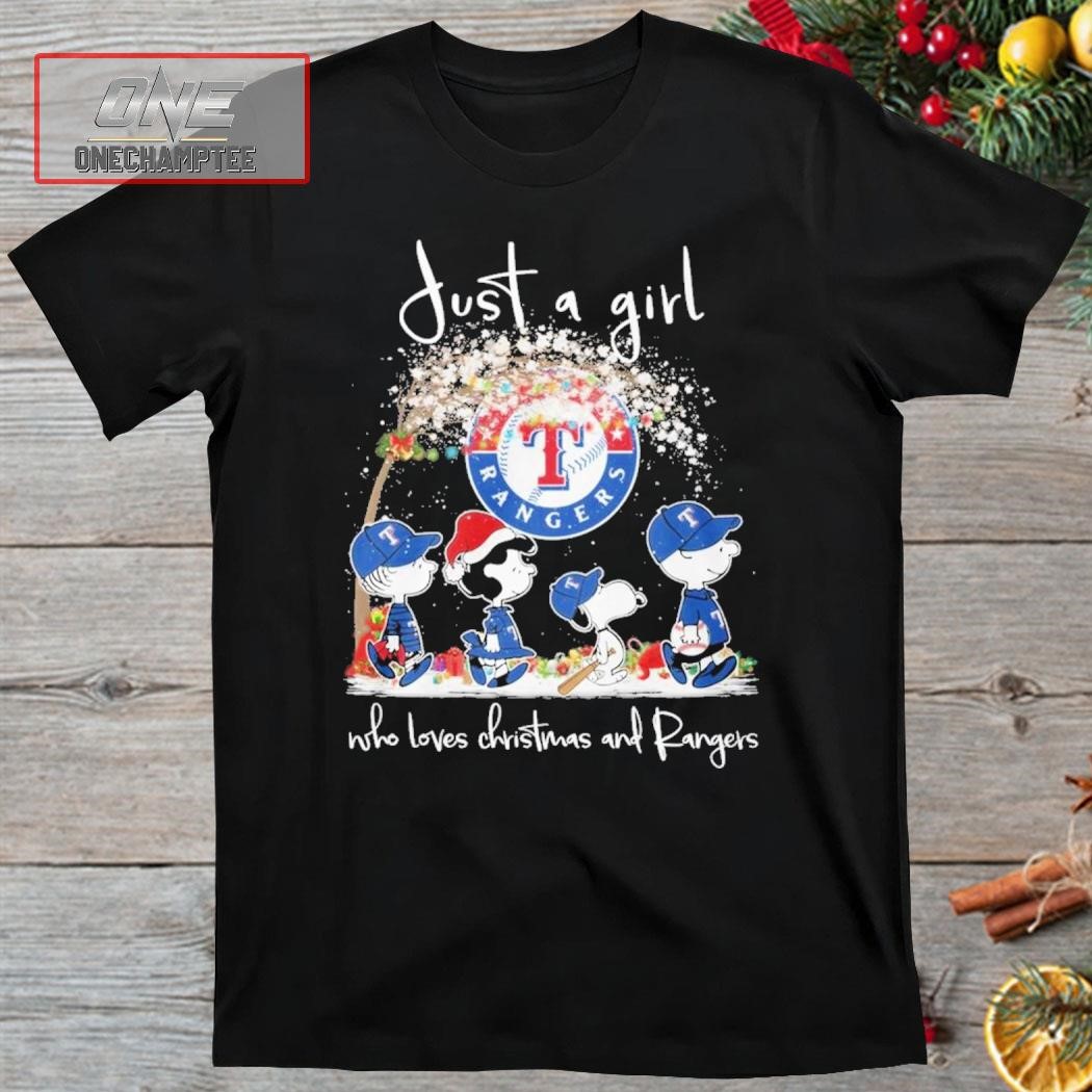 Texas Rangers Just A Girl Who Loves Christmas And Rangers Shirt