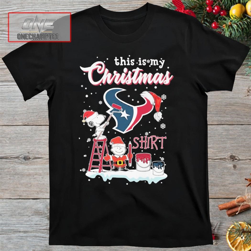 The Peanut Snoopy This Is My Houston Texans Logo Christmas Shirt