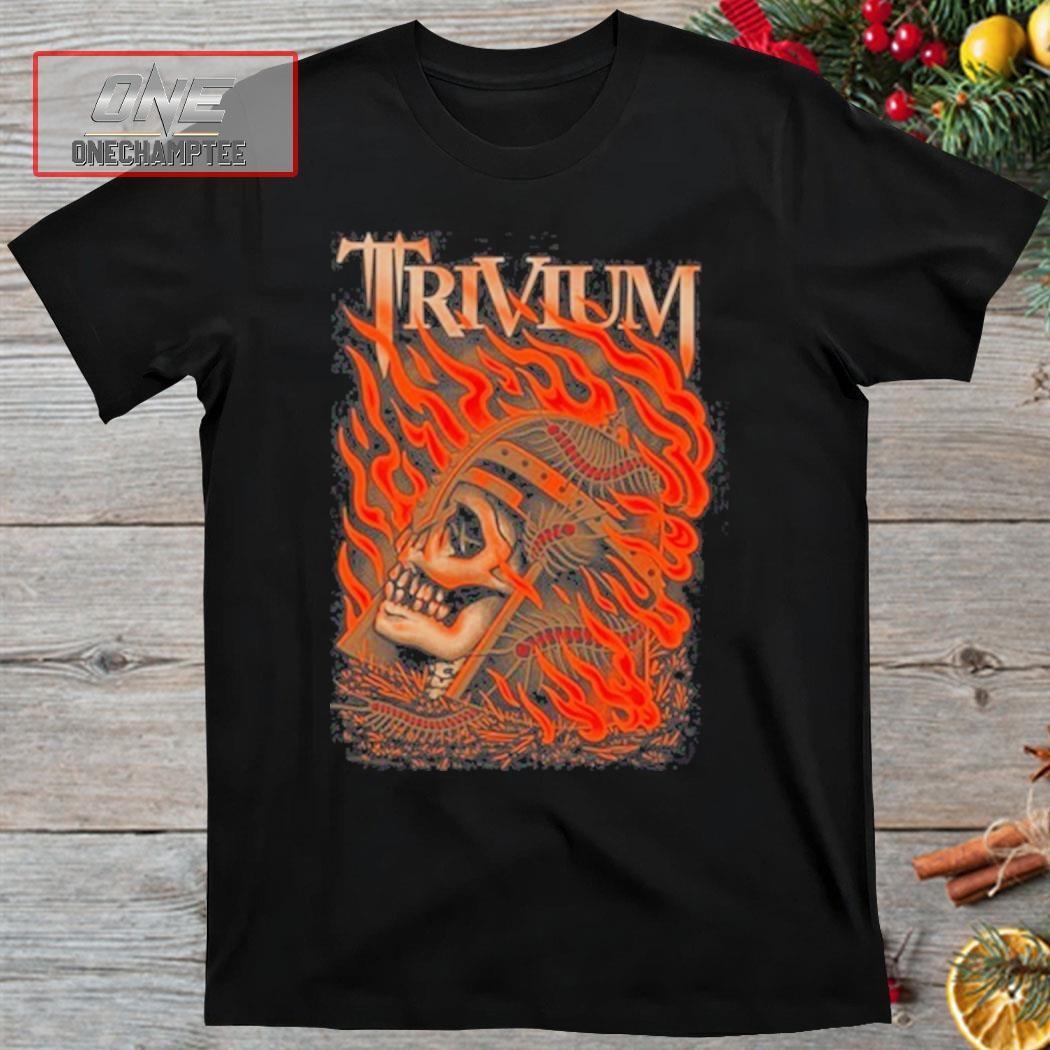 Trivium Heavy Metal Holiday Flaming Skull Shirt