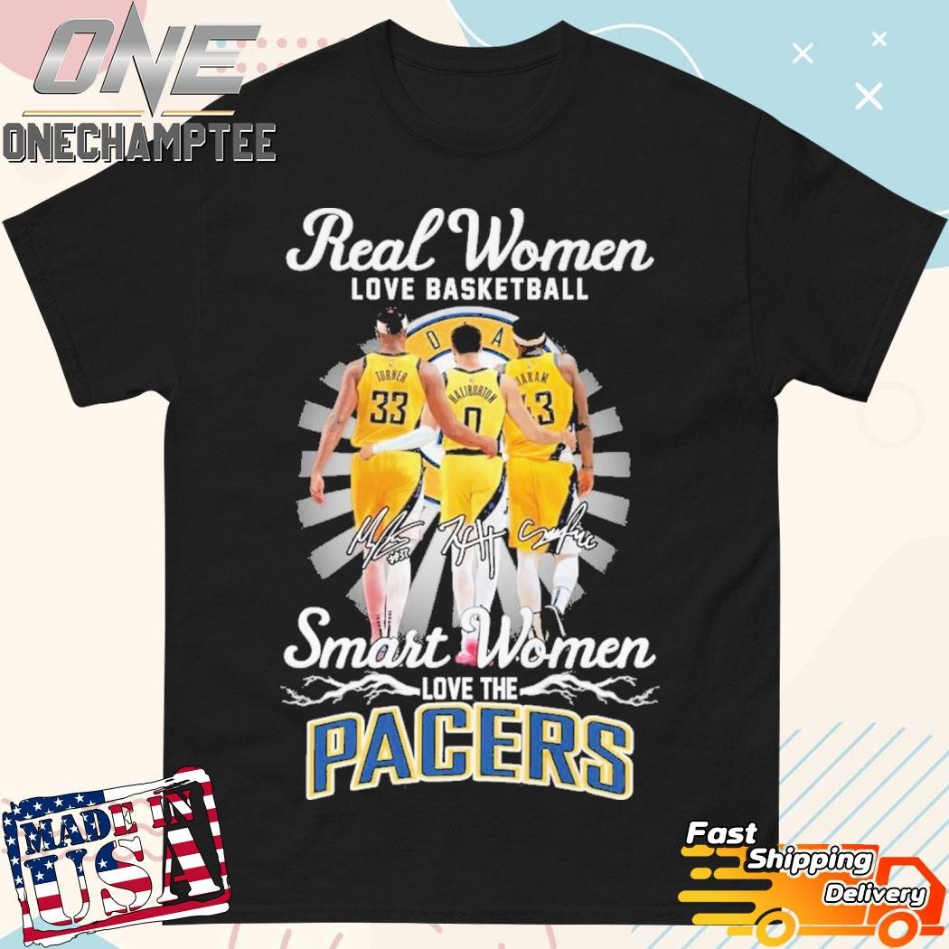 Real Women Love Basketball Smart Women Love Indiana Pacers T-Shirt