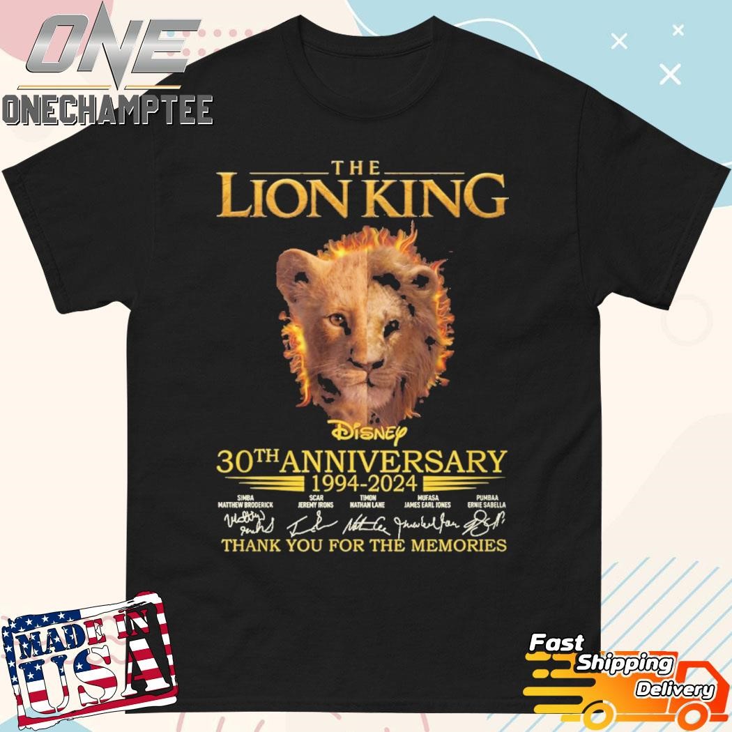 The Lion King Disney 30Th Anniversary 1994-2024 Thank You For The Memories Signatures Shirt