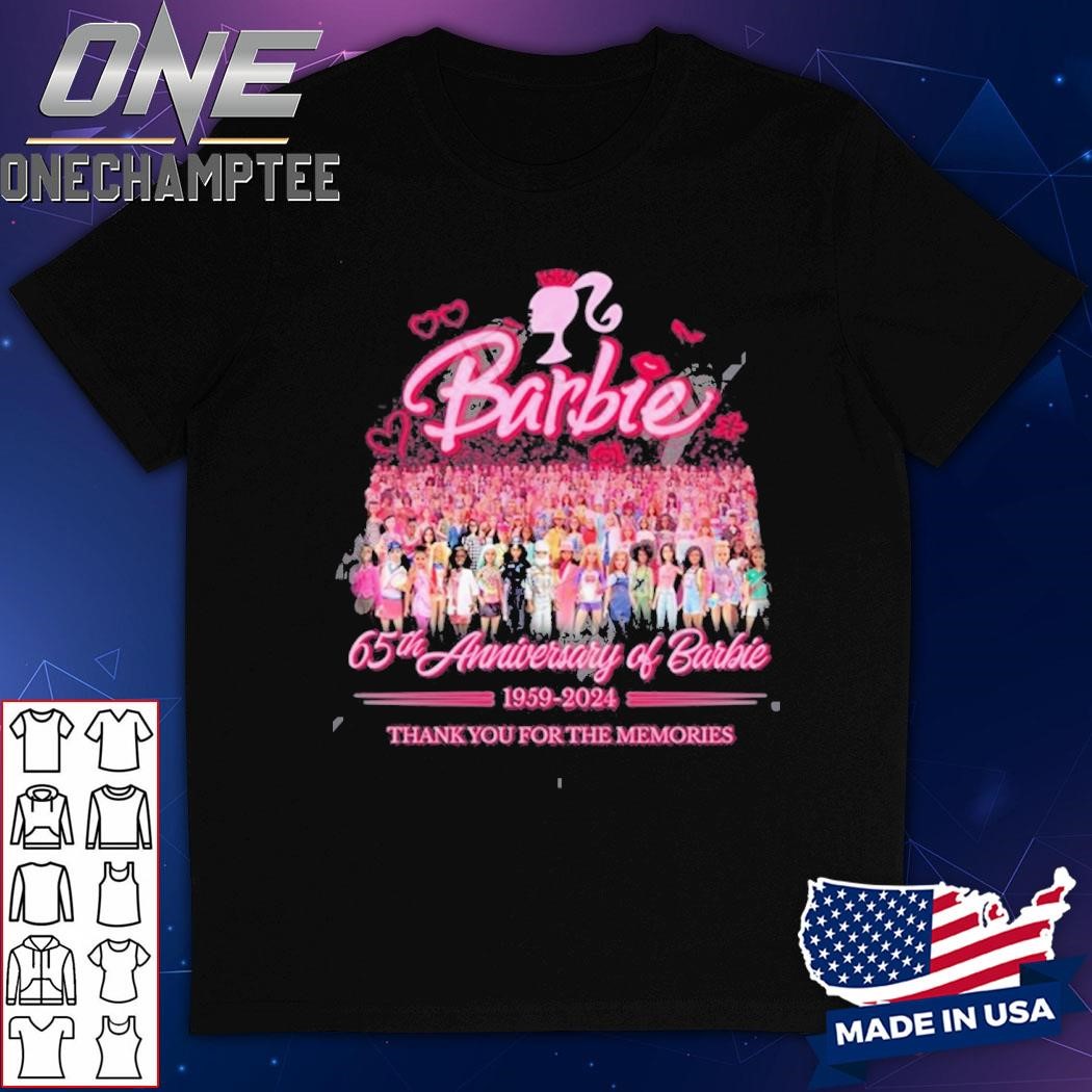 65th Anniversary Of Barbie 1959-2024 Thank You For The Memories T-Shirt