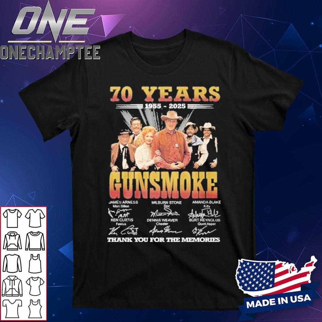 70 Years 1955-2025 Gunsmoke Thank You For The Memories T-Shirt