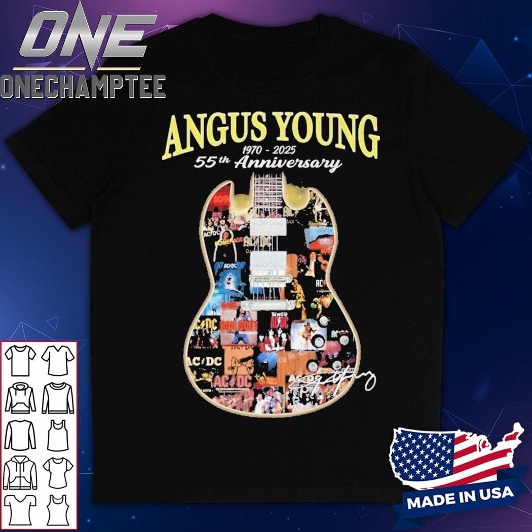 Angus Young 1970-2025 55th Anniversary Collection Signature T-Shirt