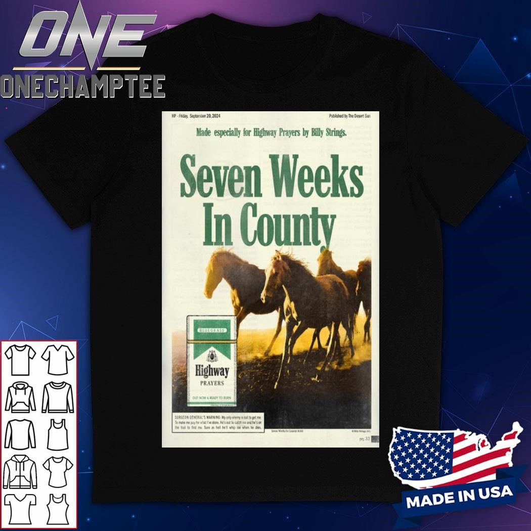 Billy Strings New Single Seven Weeks In County On September 20 2024 Poster Shirt