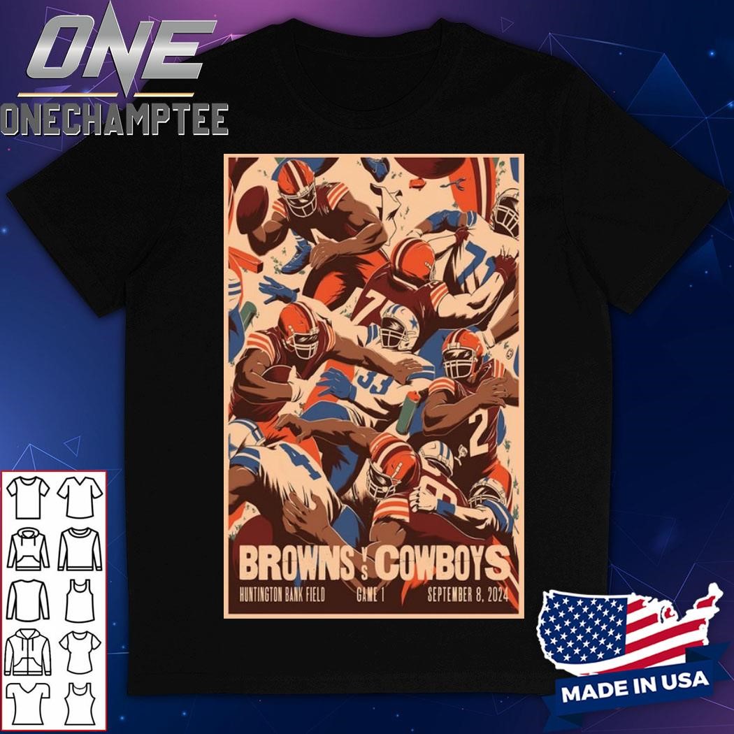 Browns Cowboys September 8 2024 Huntington Bank Field Poster Tour Shirt