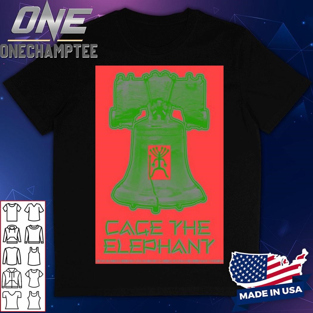 Cage The Elephant The Mann Philadelphia Sept 6 2024 Poster Pavilion Neon Pill Tour Shirt