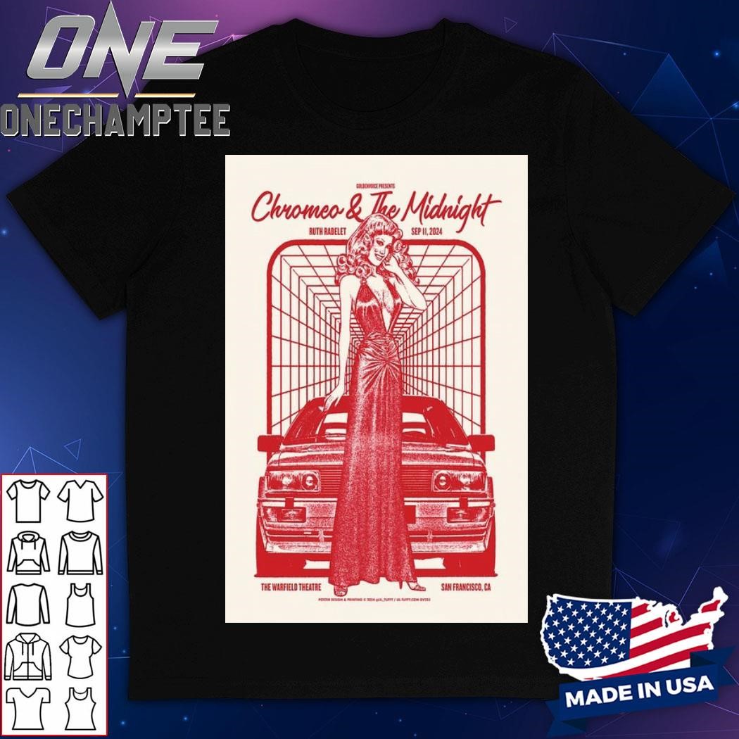 Chromeo & The Midnight San Francisco, CA September 11 2024 The Warfield Theatre Concert Poster Shirt