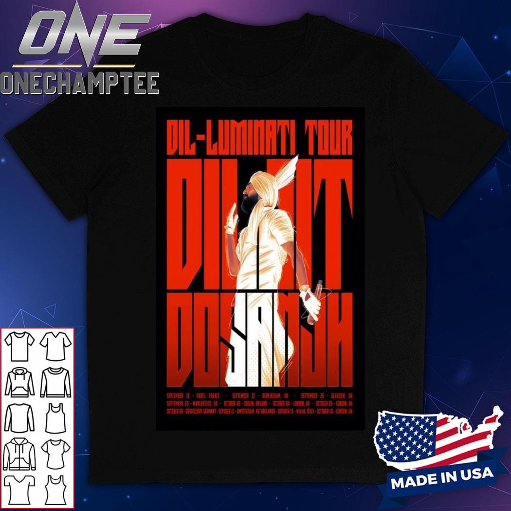 Dil-Luminati European Tour 2024 Diljit Dosanjh Poster Shirt