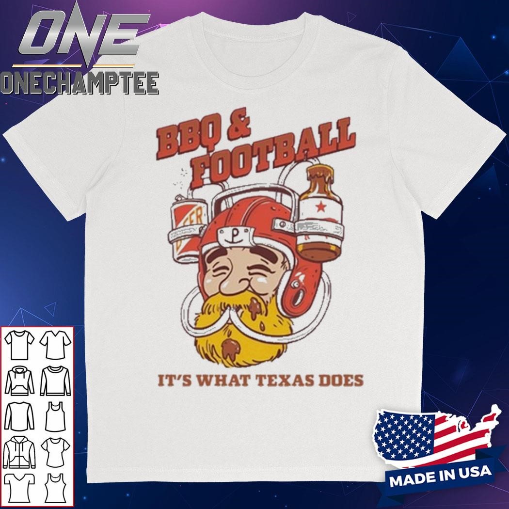 Grant Pinkerton Bbq & Football It's What Texas Does Shirt