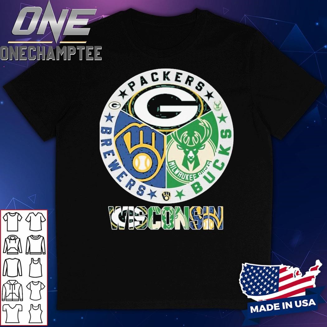 Green Bay Packers – Milwaukee Brewers – Milwaukee Bucks Unisex T-Shirt