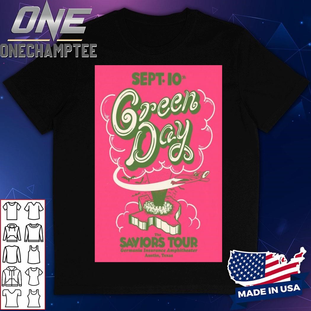 Green Day On Sept 10 2024 Live At Germania Insurance Amphitheater, Austin TX Festival Poster Shirt