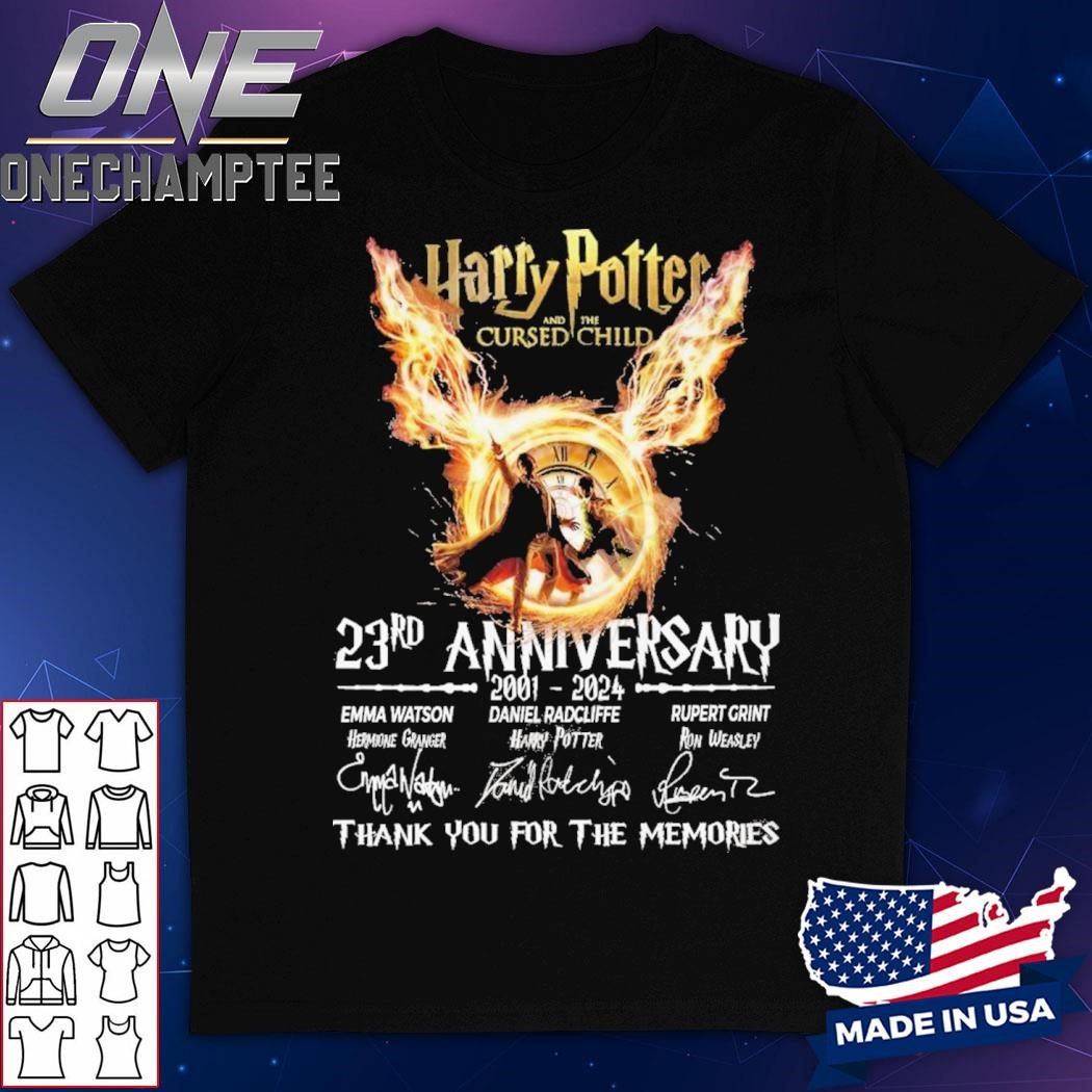 Harry Potter And The Cursed Child 23rd Anniversary 2001 – 2024 Thank You For The Memories T-Shirt