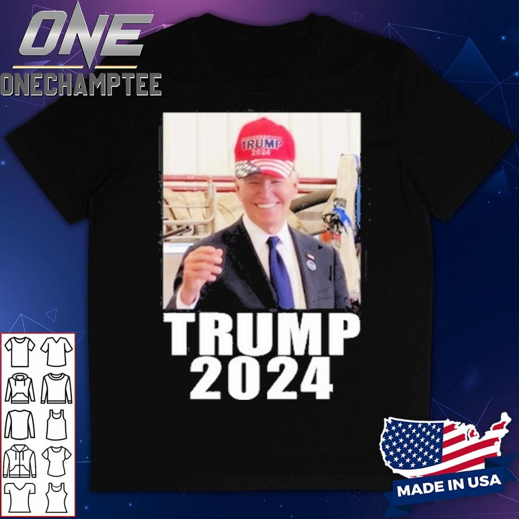 Joe Biden Wearing Trump 2024 Hat Shirt