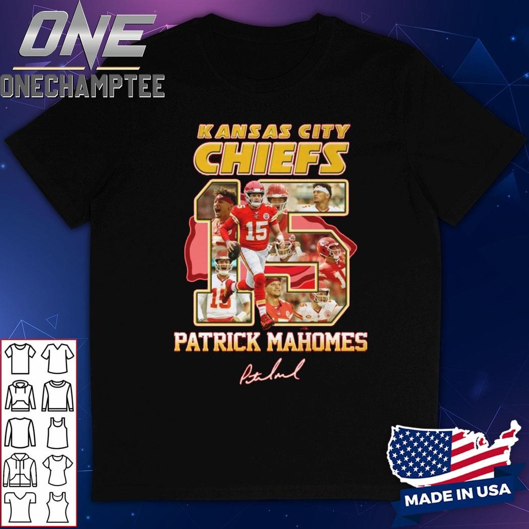 Kansas City Chiefs Patrick Mahomes 15 Signature T-Shirt