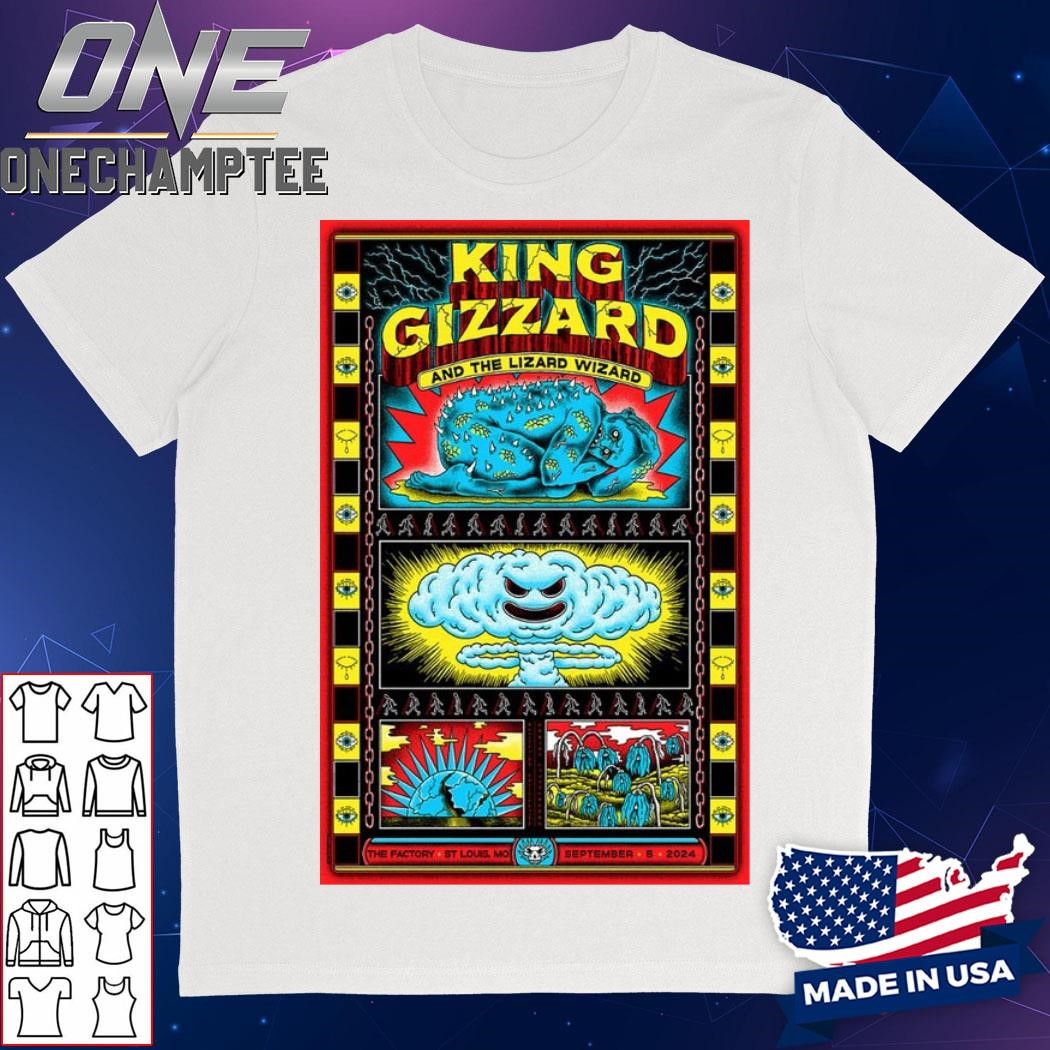 King Gizzard and The Lizard Wizard Poster Sep 5, 2024 The Factory, St. Louis, MO Shirt