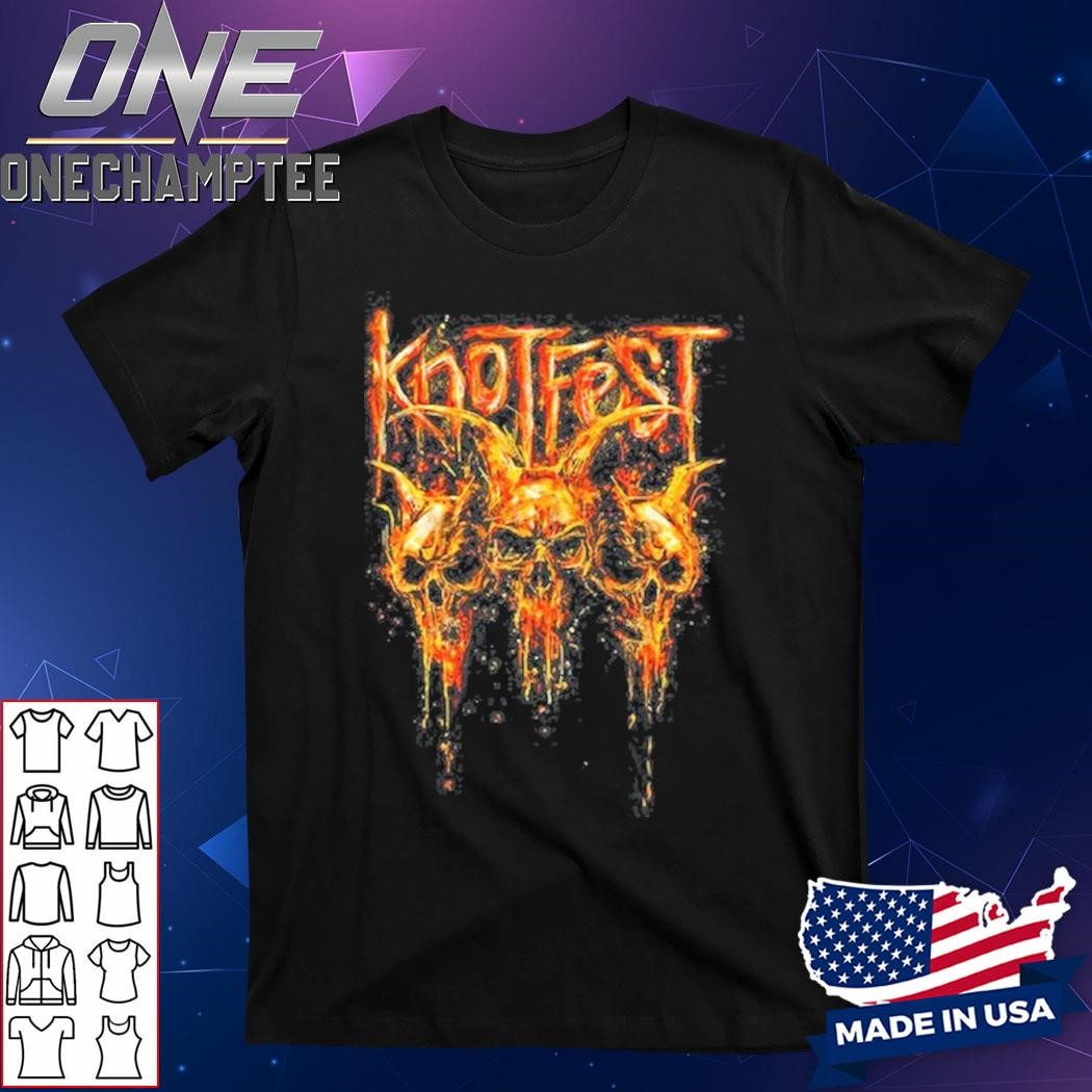 Knotfest Burning Goat Skull Iowa 2024 Event Shirt