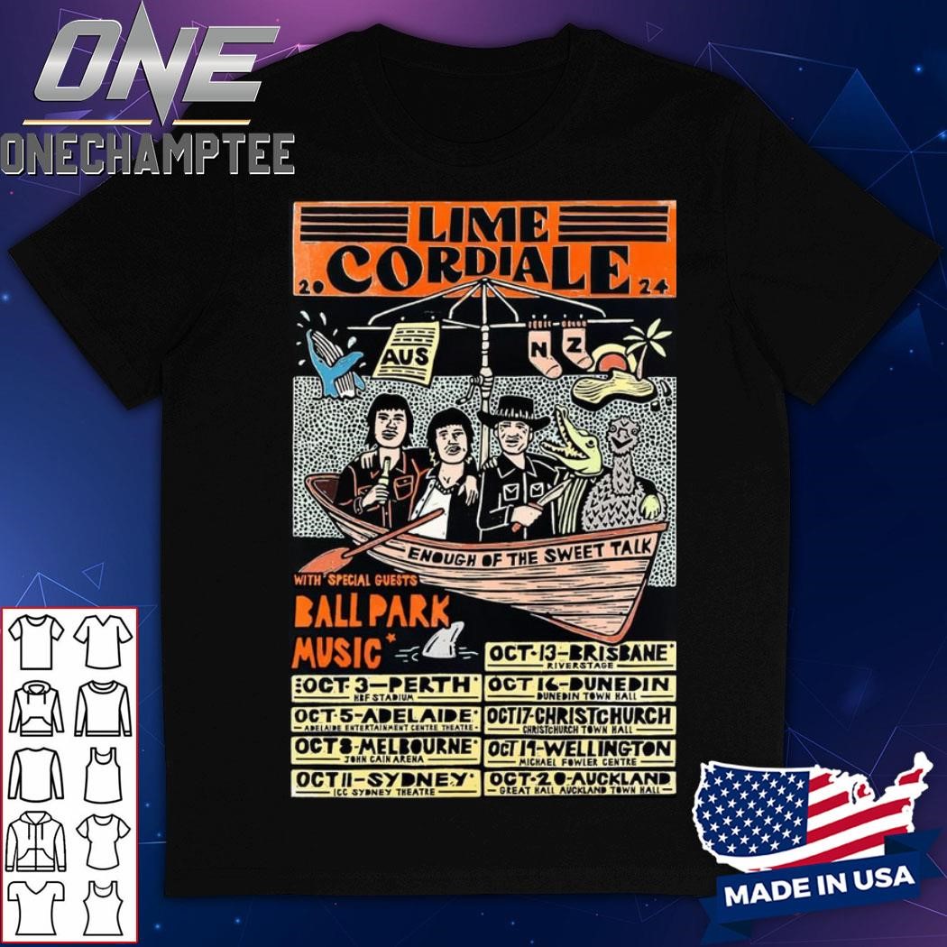 Lime Cordiale With Ball Park Music Australia & New Zealand Tour October 2024 Poster Shirt