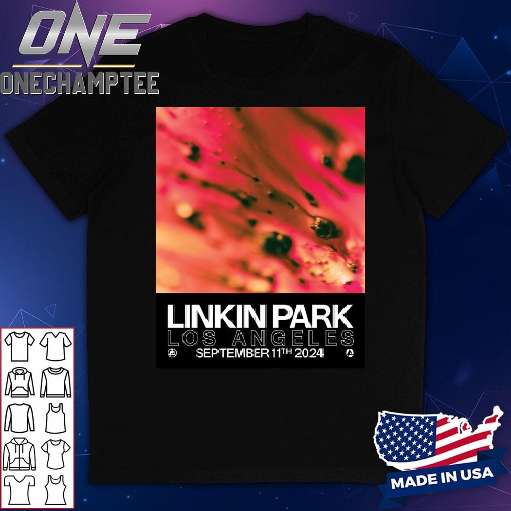 Linkin Park Official Poster For Los Angeles At Kia Forum On September 11th From Zero World Tour 2024 Vintage T-Shirt