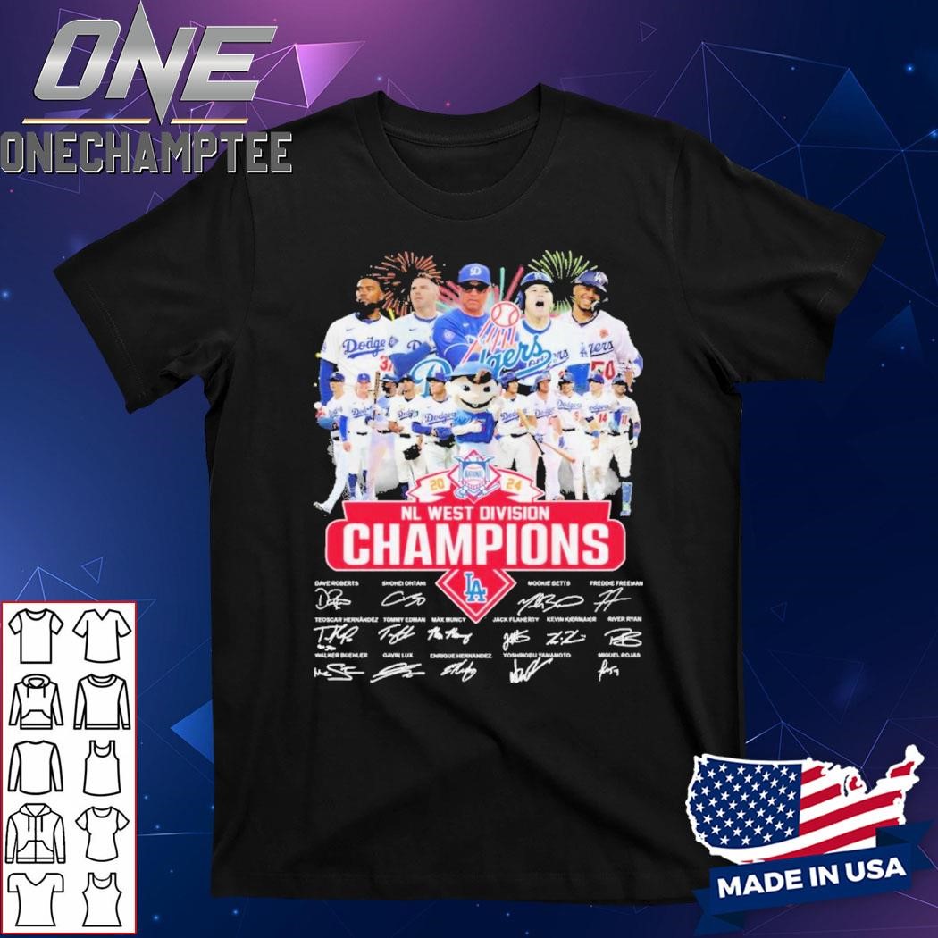 Los Angeles Dodgers NL West Division Champions 2024 Champs Memories T-Shirt