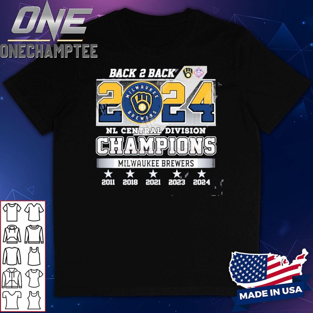 Milwaukee Brewers Back 2 Back 2024 NL Central Division Champions T-Shirt