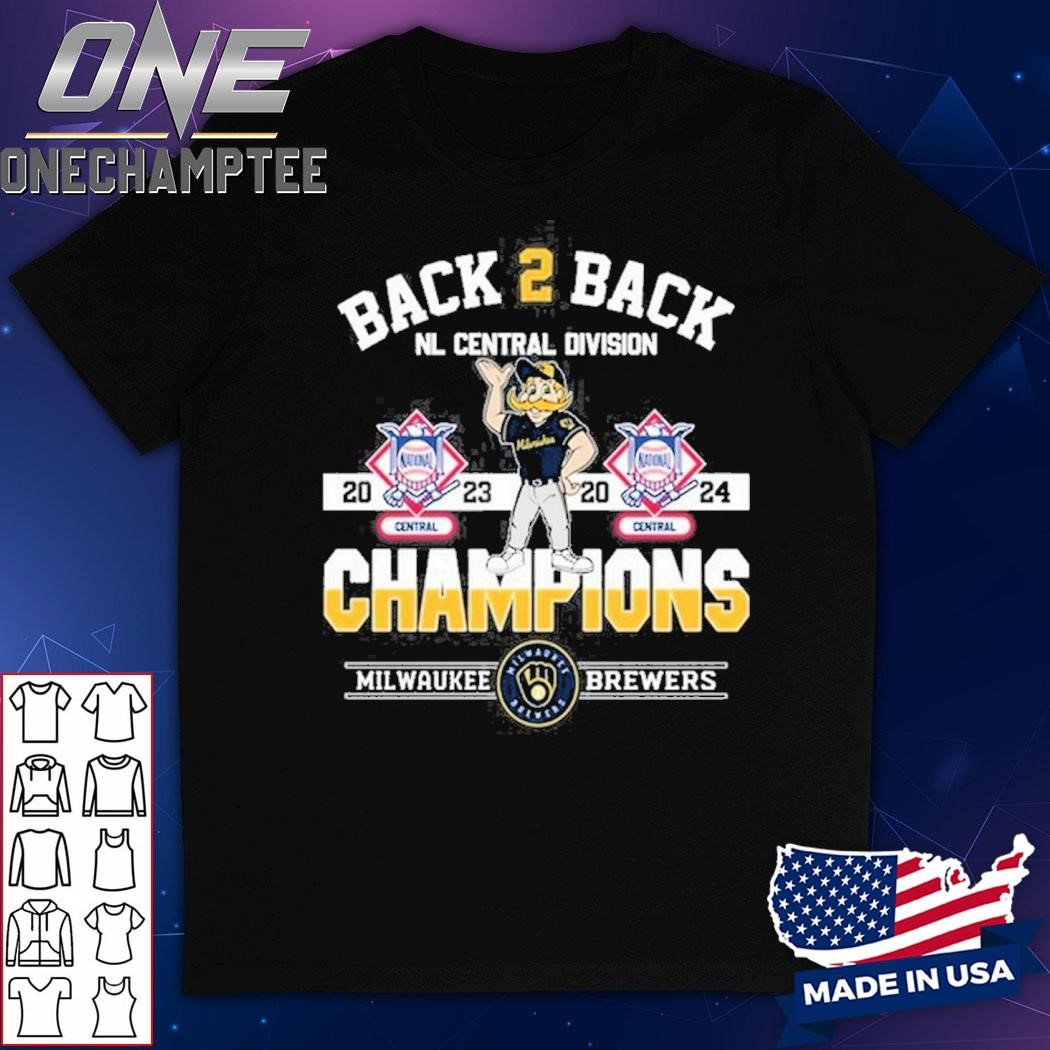 Milwaukee Brewers Back 2 Back NL Central Division Champions 2024 T-Shirt