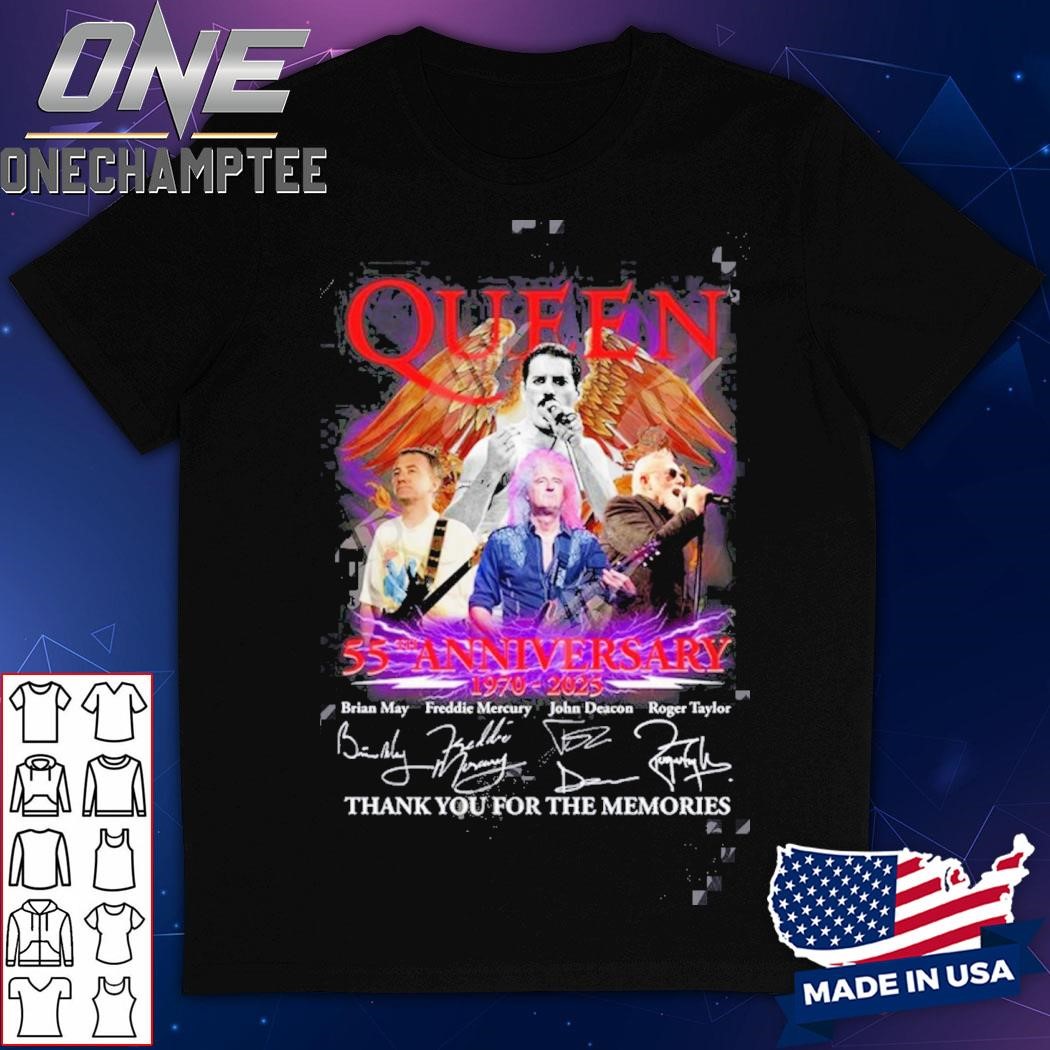 Queen 55th Anniversary 1970 – 2025 Thank You For The Memories T-Shirt