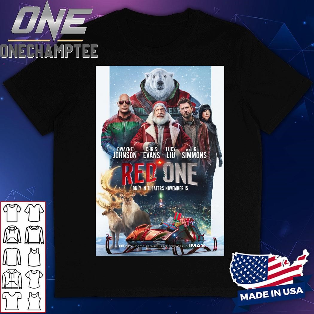 Red One Starring Dwayne Johnson Chris Evans Lucy Liu And J K Simmons In Theaters On November 15 T-Shirt