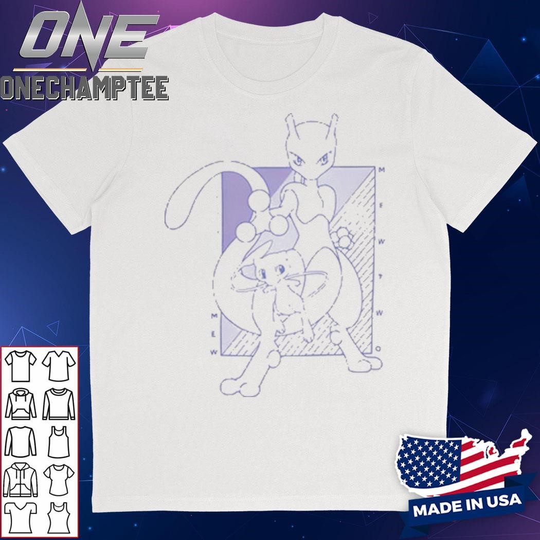 Rita Wearing Pokemon Mewtwo & Mew Tonal Portrait Shirt