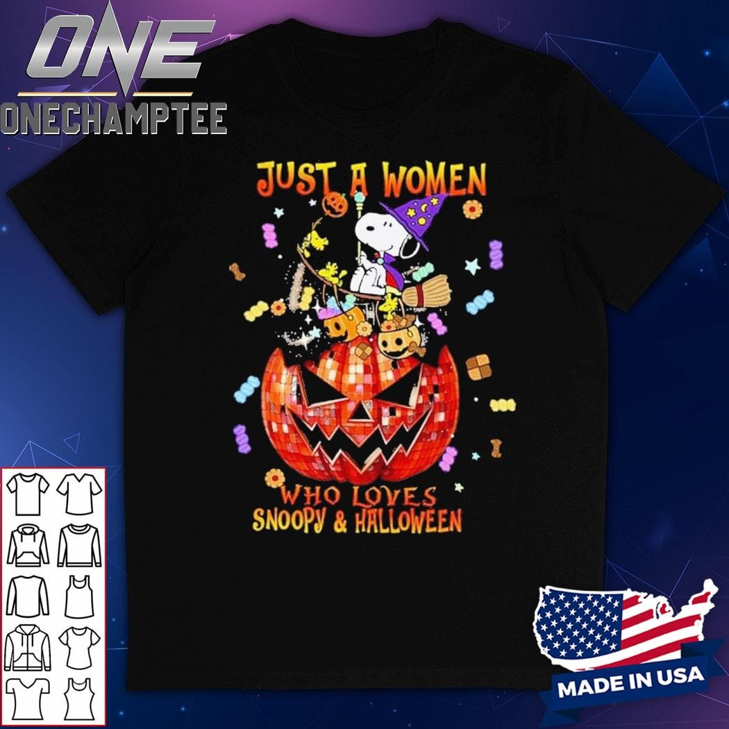 Snoopy Just A Women Who Loves Snoopy And Halloween 2024 T-Shirt