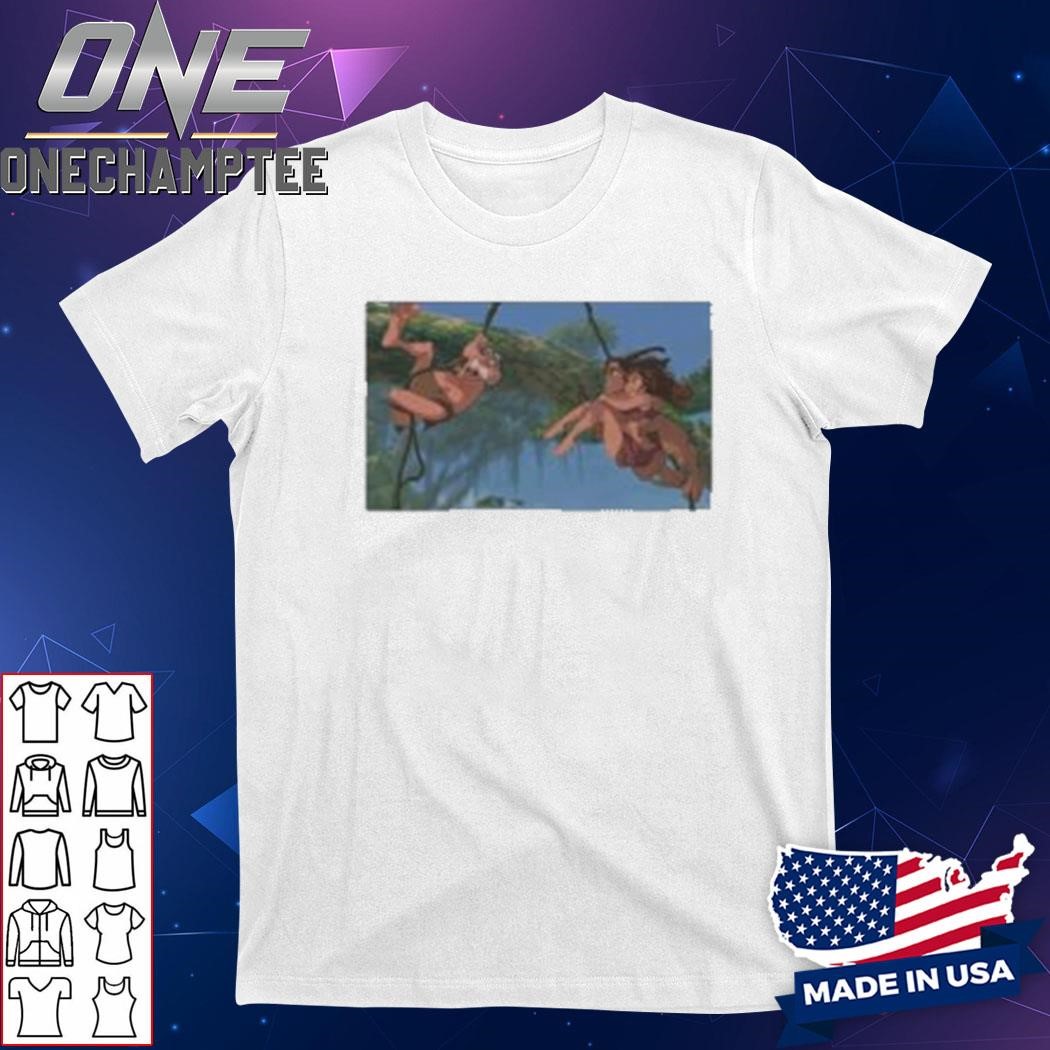 Tarzan Holding Jane With Both Hands Meme T-Shirt