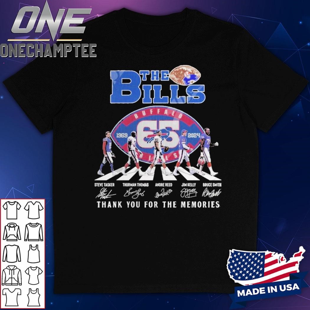 The Bills 65 Years Of 1959-2024 Thank You For The Memories T-Shirt