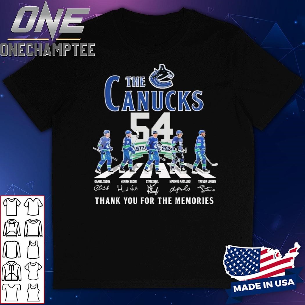 The Canucks 54 Years Of 1970-2024 Thank You For The Memories T-Shirt