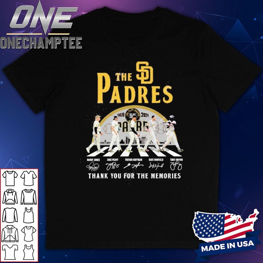 The Padres 55 Years Of 1969-2024 San Diego Padres Thank You For The Memories T-Shirt