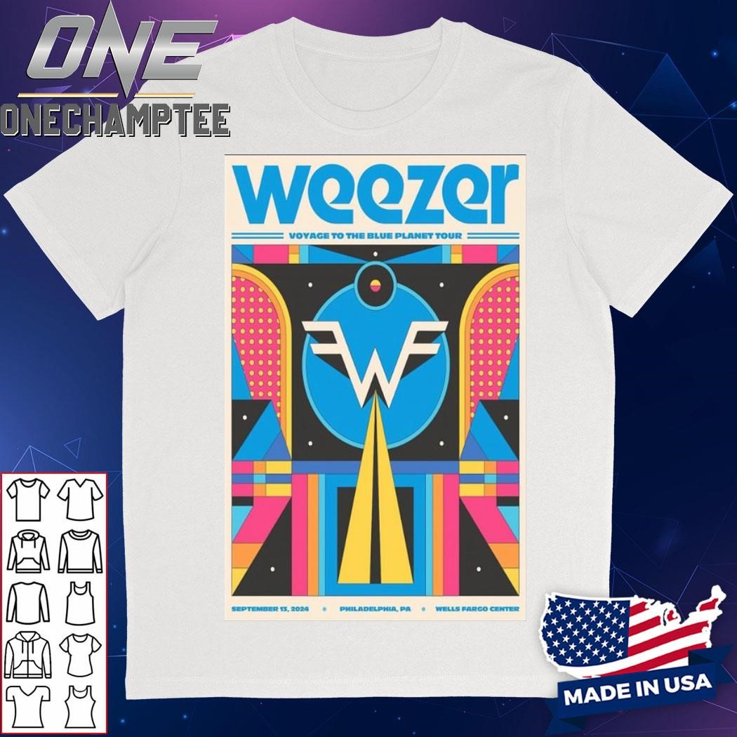 Weezer Philadelphia, PA September 13 2024 Wells Fargo Center Concert Poster Shirt