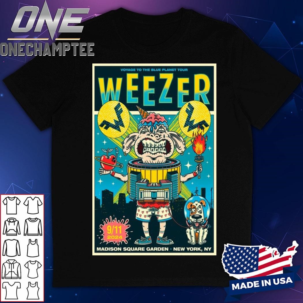 Weezer September 11 Madison Square Garden New York, NY Tour 2024 Poster Shirt