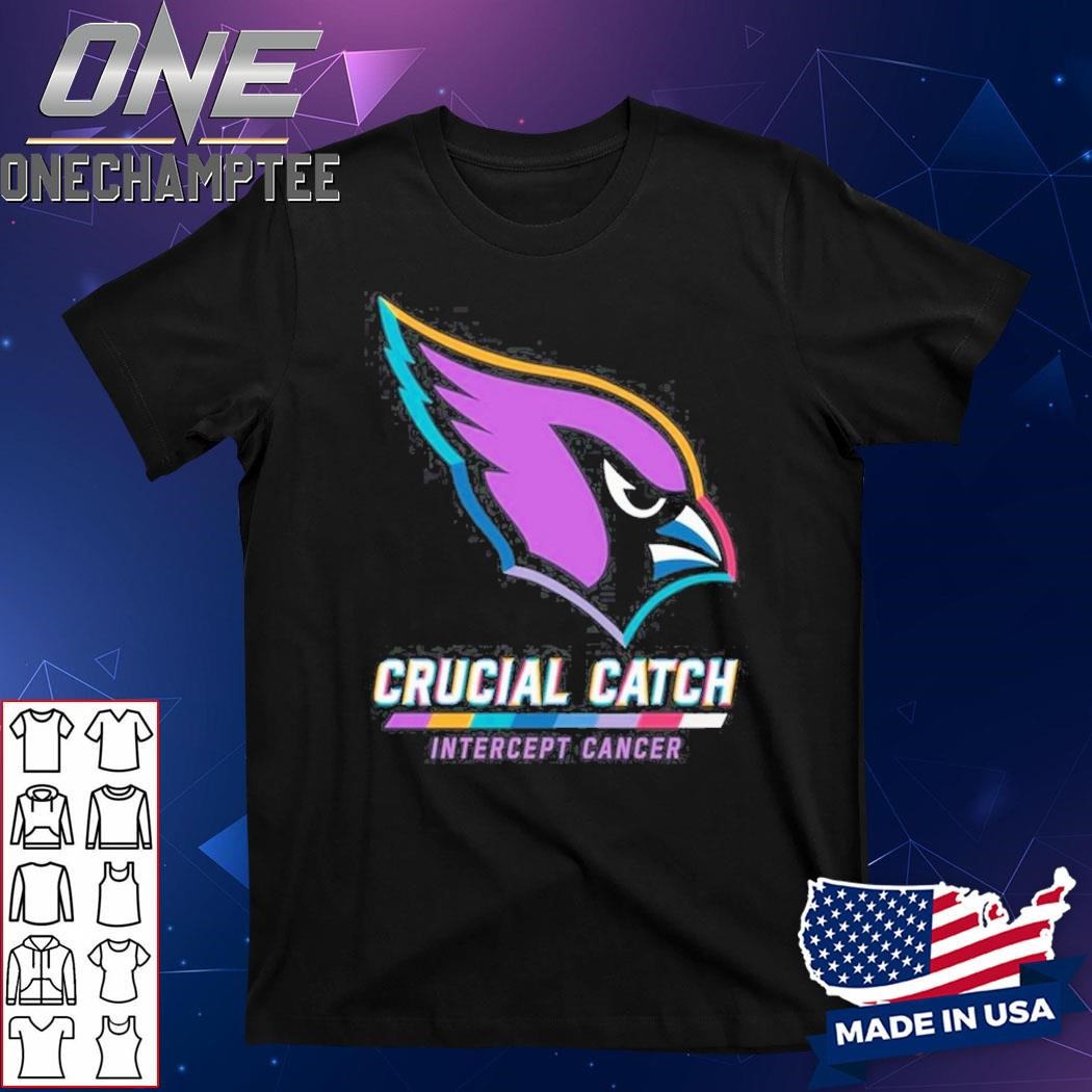 Arizona Cardinals 2024 Crucial Catch Intercept Cancer Awareness T-Shirt