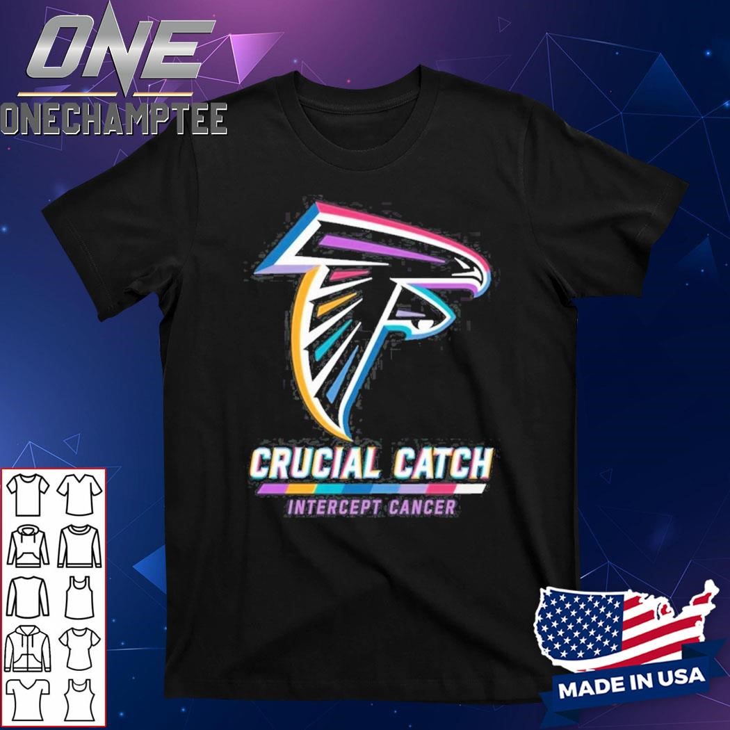 Atlanta Falcons 2024 Crucial Catch Intercept Cancer Awareness T-Shirt