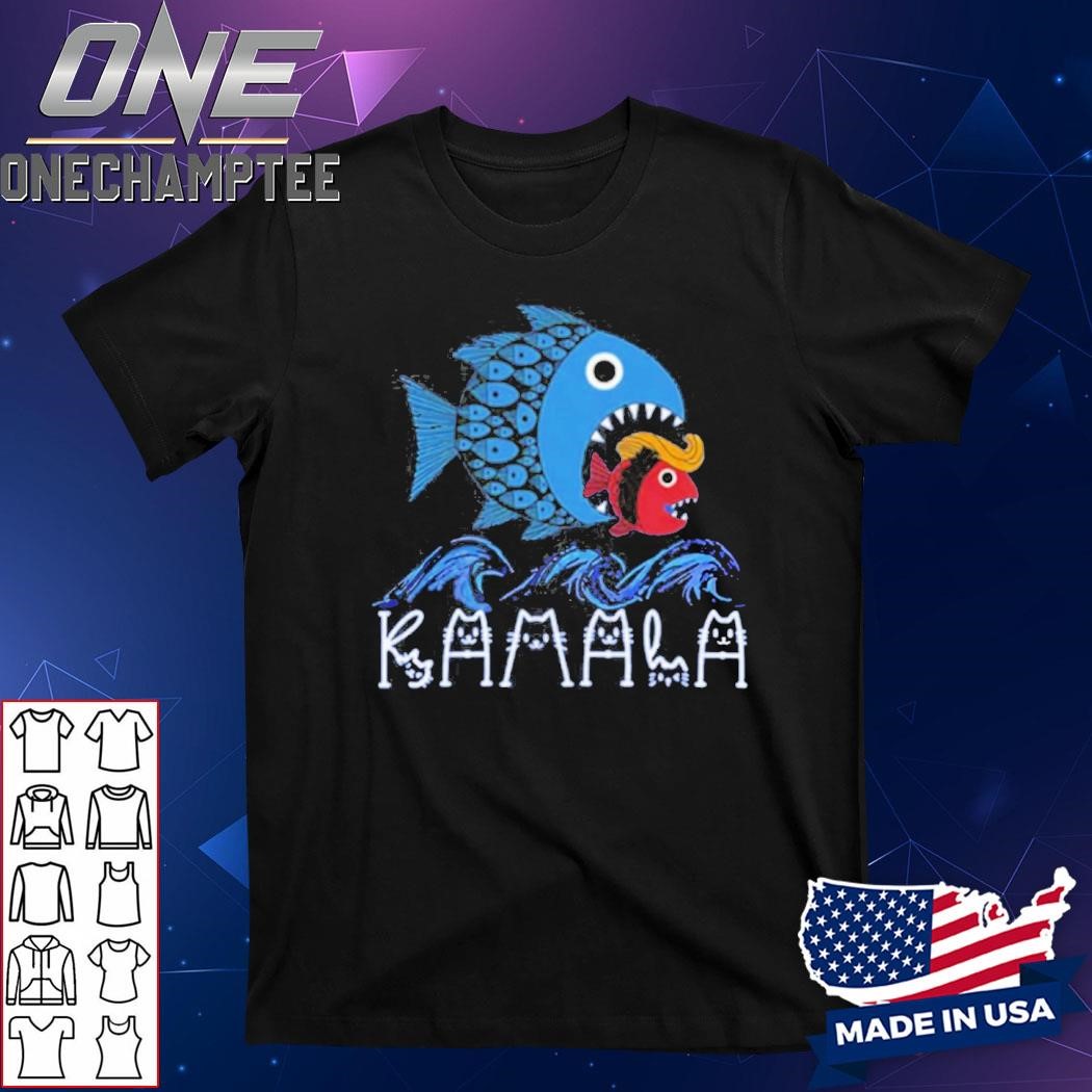 Blue Wave Big Fish Eats Small Fish Kamala Shirt